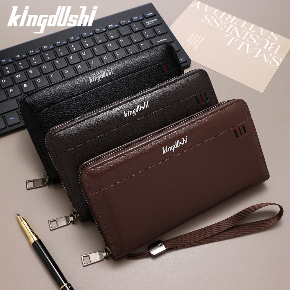 Men's Wholesale Litchi Pattern Large Capacity Multiple Slots Long Men's Wallet