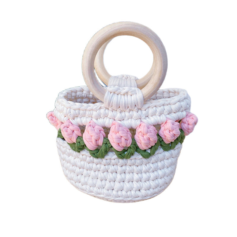 Tulip Hand-woven Homemade Material Finished Gift Handbags