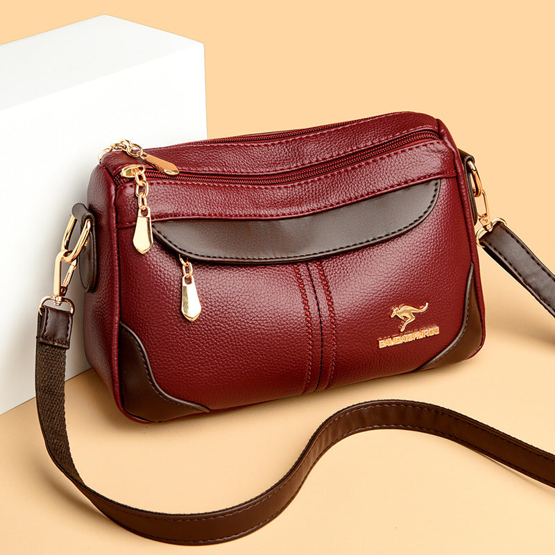 Women's Beautiful Unique Stitching Soft Leather Crossbody Bags