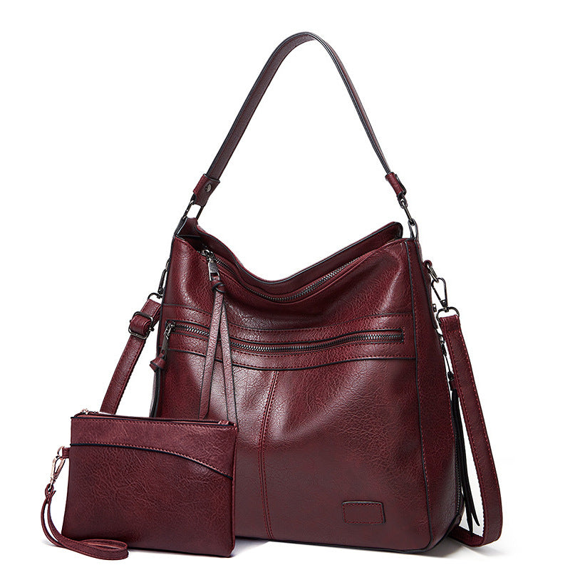 Attractive Women's Beautiful Trendy Double Zipper Shoulder Bags