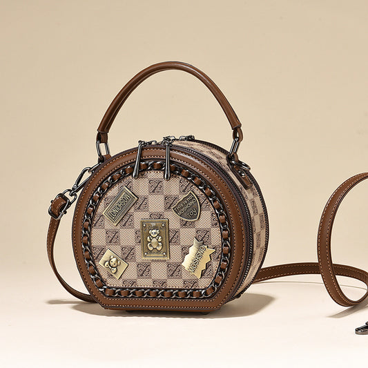 Women's Advanced Texture Spring Korean Fashion Round Shoulder Bags