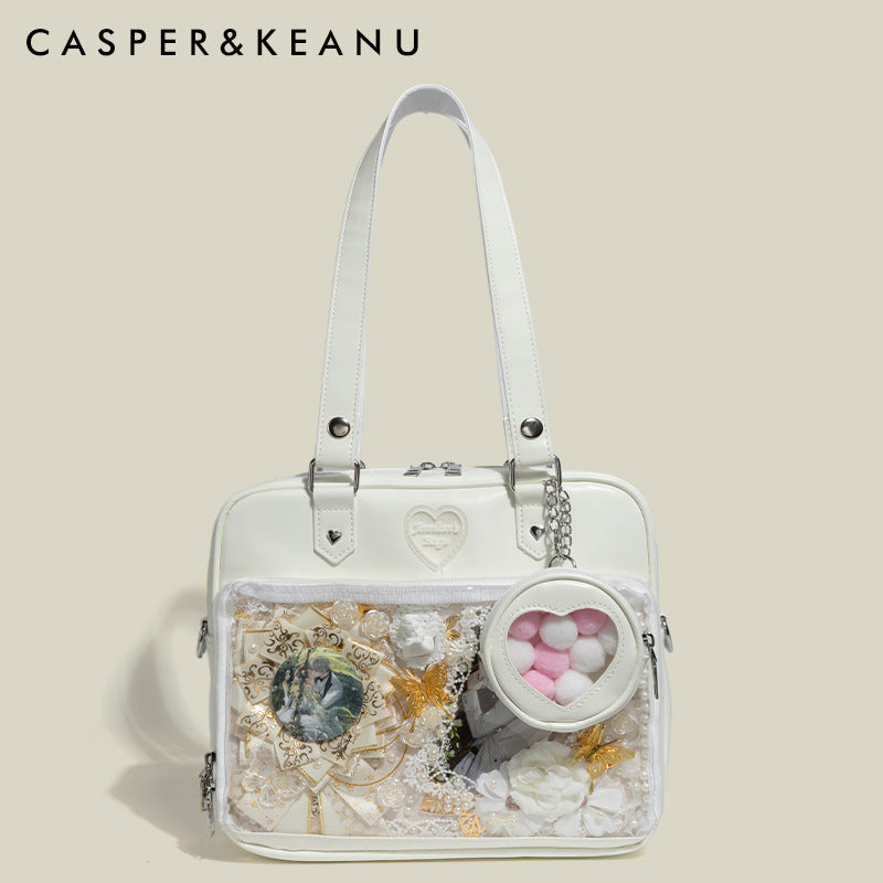 Large Capacity Daily Portable Cartoon Transparent Shoulder Bags