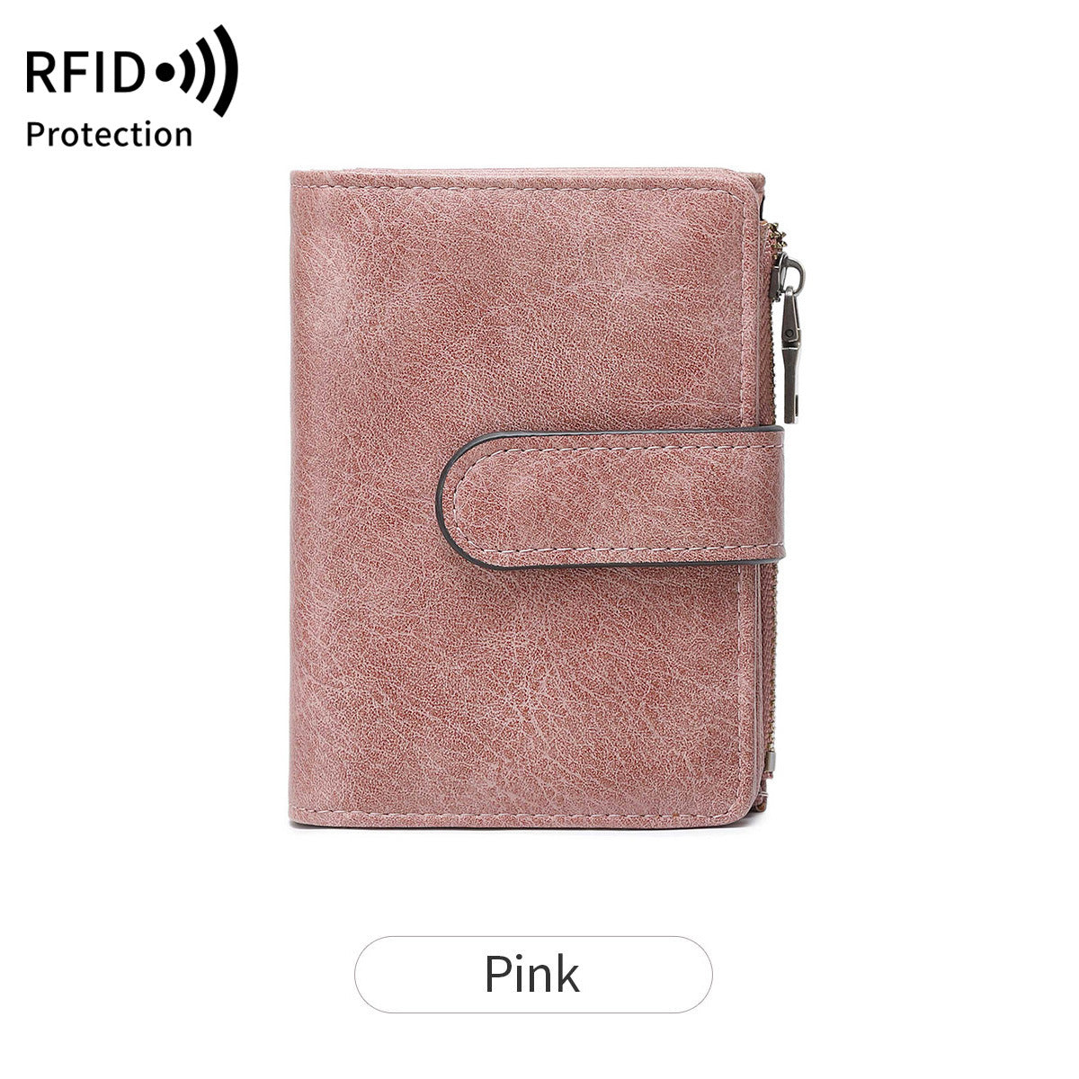 Women's Swiping Multiple Slots Simple Tri Fold Ladies Wallet