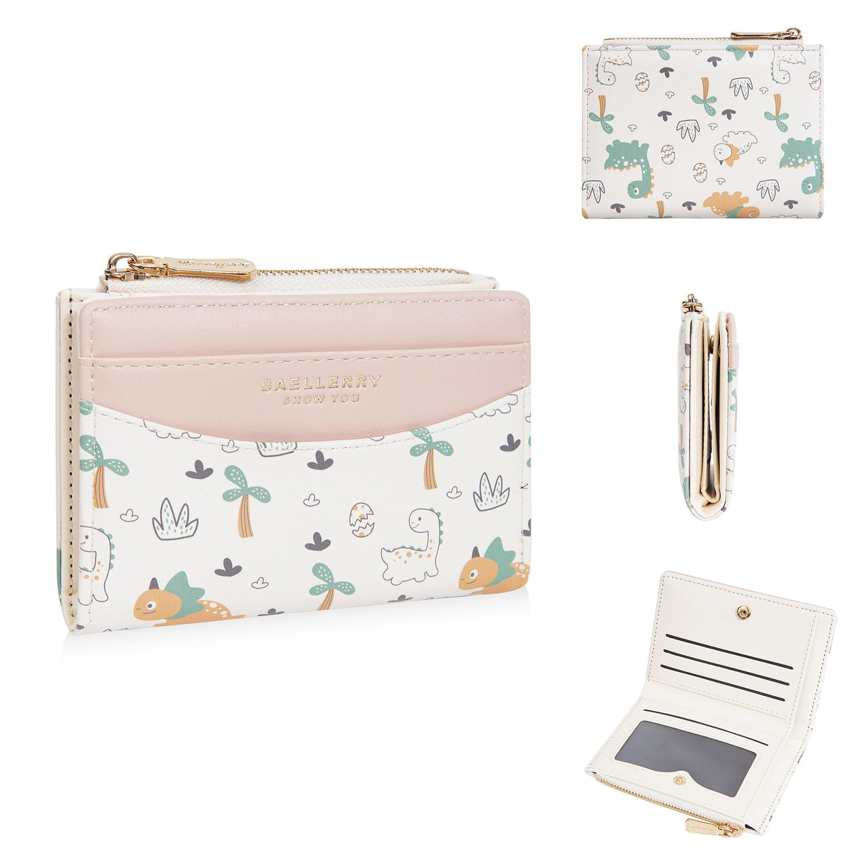 Women's Fashion Dinosaur Printed Niche Zipper High Sense Card Holder