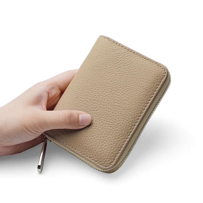 Women's & Men's First Layer Cowhide Short Genuine Leather Coin Purses
