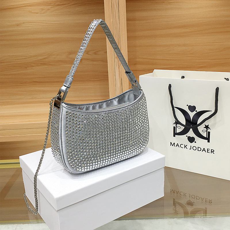 Women's High-grade Exquisite Dinner Rhinestone Chain Handbags