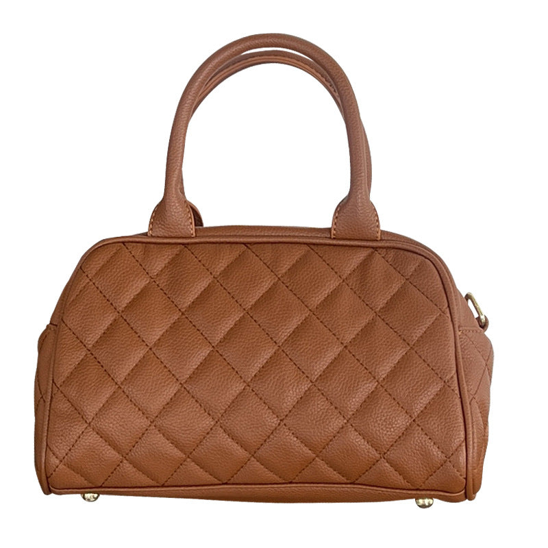 Women's Ge Retro Textured Embroidered Plaid Soft Shoulder Bags