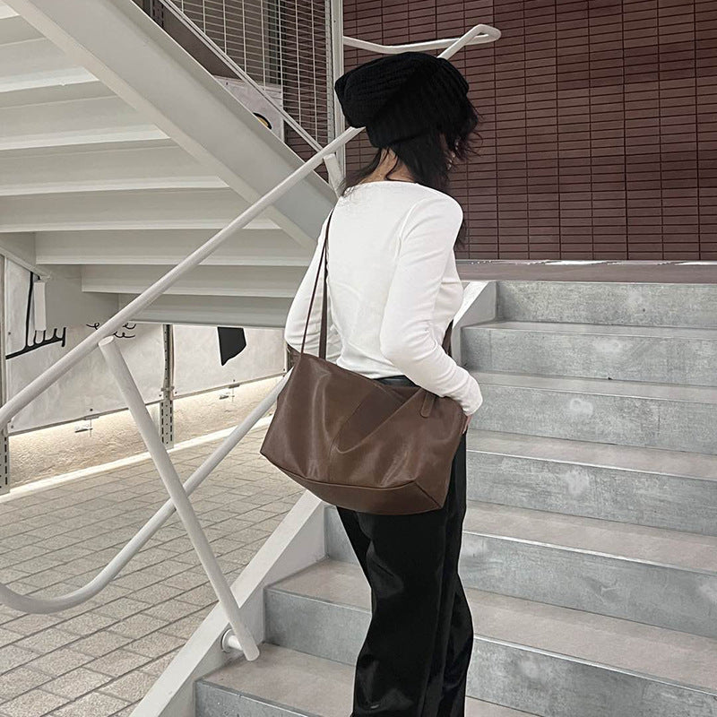 Women's Ge Texture Large Capacity Totes Soft Leather Crossbody Bags