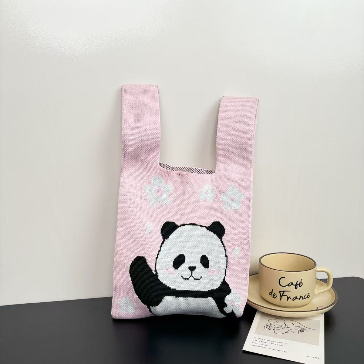 Women's Cute Panda Knitted Gift Niche High-grade Women's Handbag