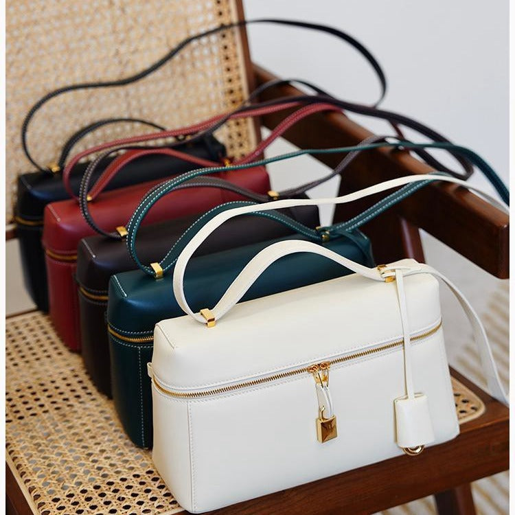 Meal Box High Texture Leather Large Shoulder Bags