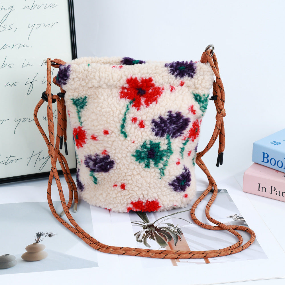Women's Winter Plush Pouch Lamb Wool Western Style Women's Handbag