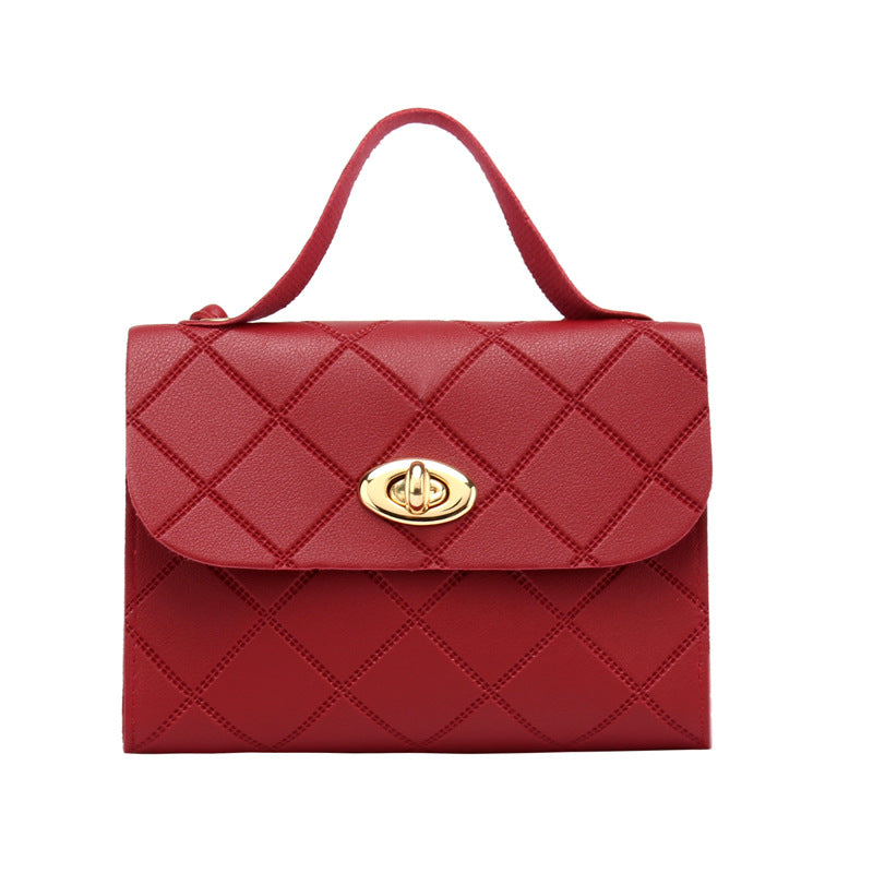 Rhombus Striped Korean Style Fashion Trendy Small Square Bags
