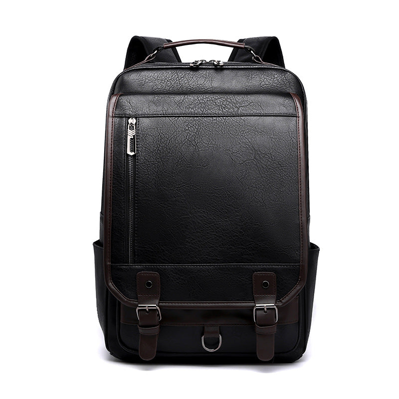 Men's Business Computer Large Capacity Leather College Backpacks