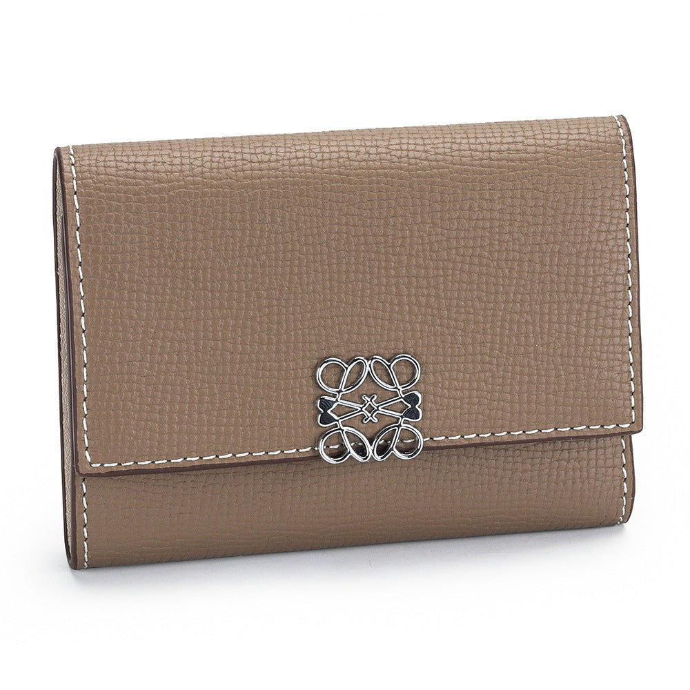 Women's Leather Short Stylish Versatile Folding Multiple Ladies Wallet