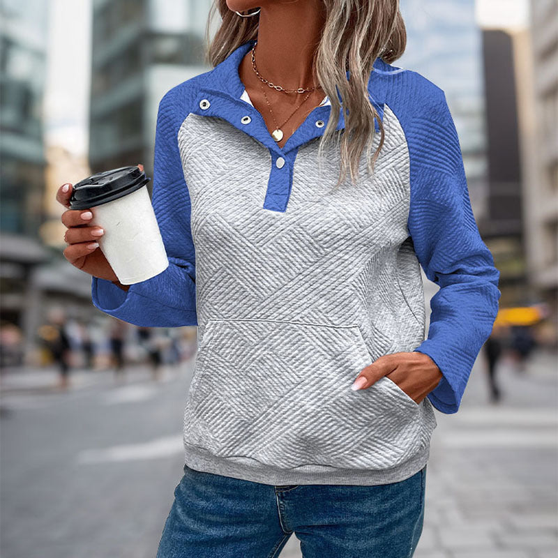 Women's Casual Simple Style Pullover Multicolor Collar Sweaters