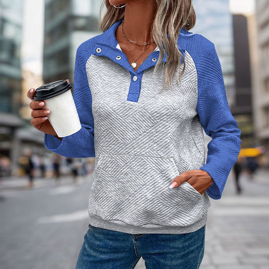Women's Casual Simple Style Pullover Multicolor Collar Sweaters