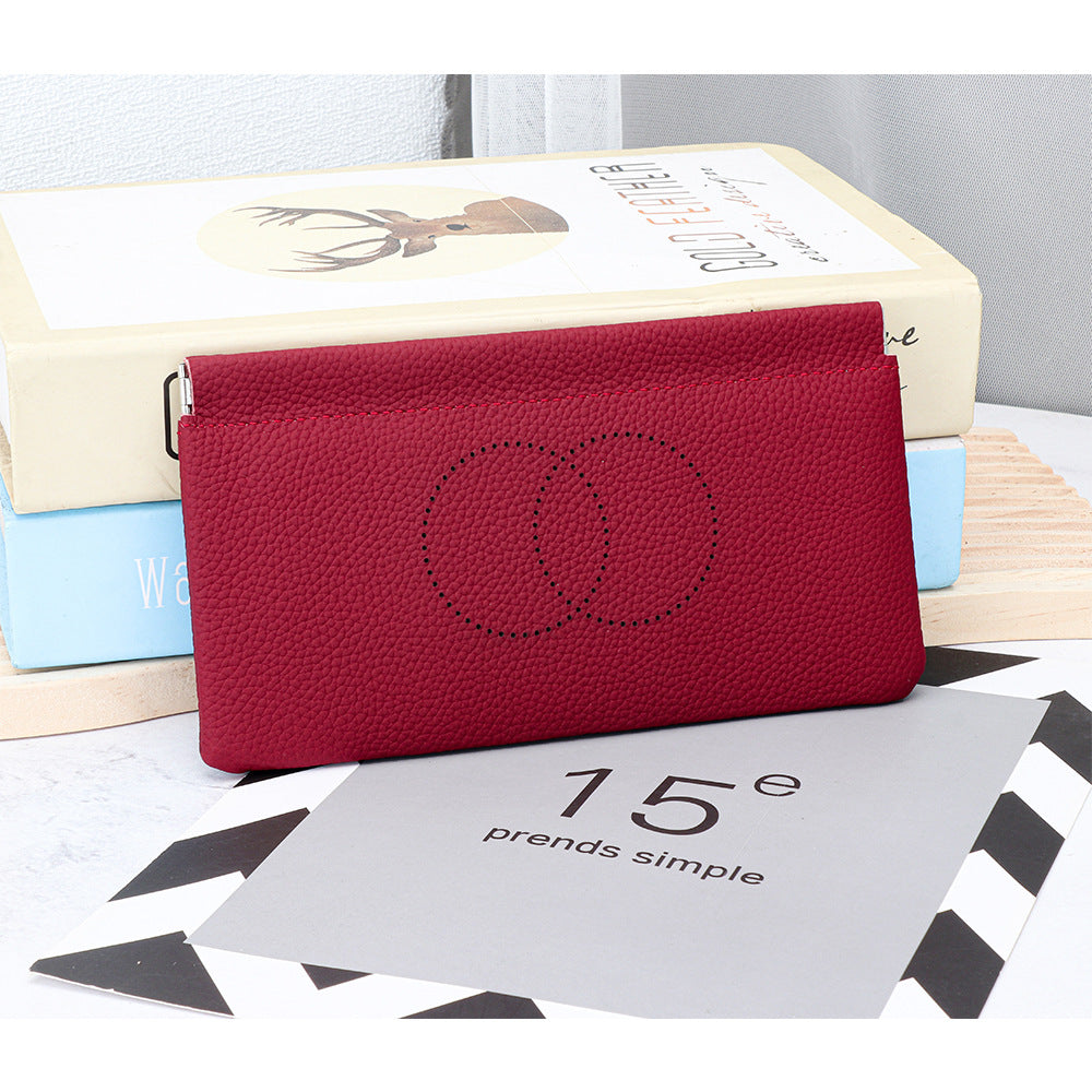 Women's Pure Top Layer Long Cowhide Large Capacity Soft Leather Mobile Ladies Wallet