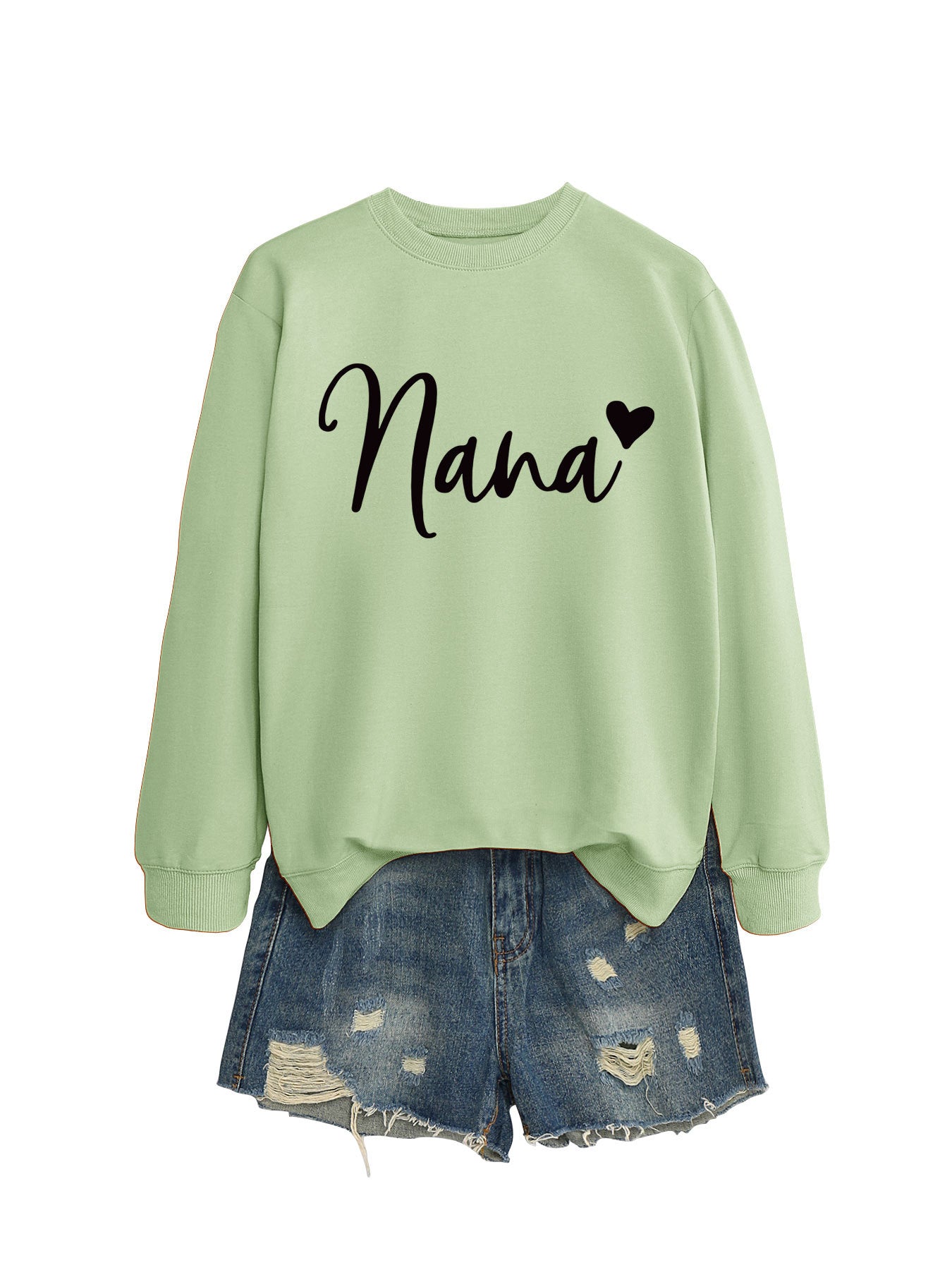 Women's Round Neck Elegant Heart Printing Simple Sweaters