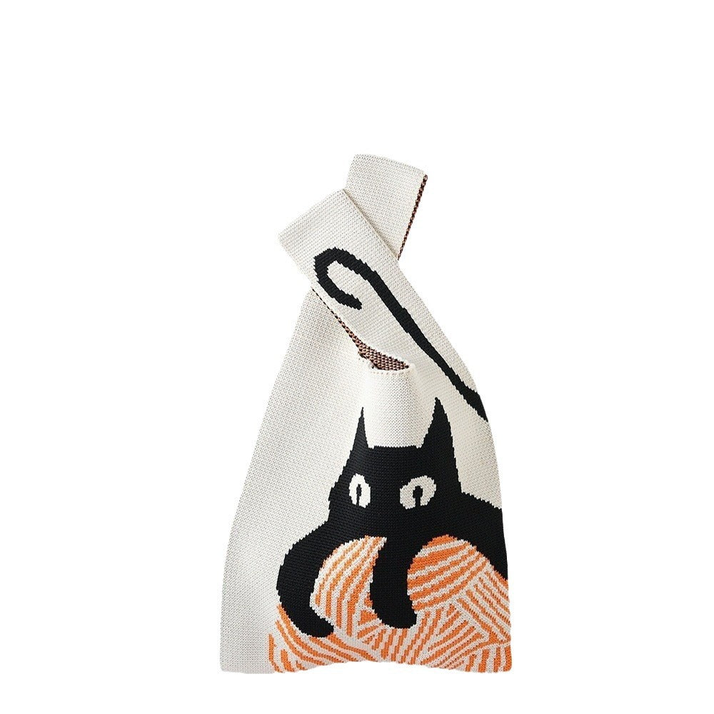 Women's Hand Carrying Box Lunch Contrasting Color Bucket Bags