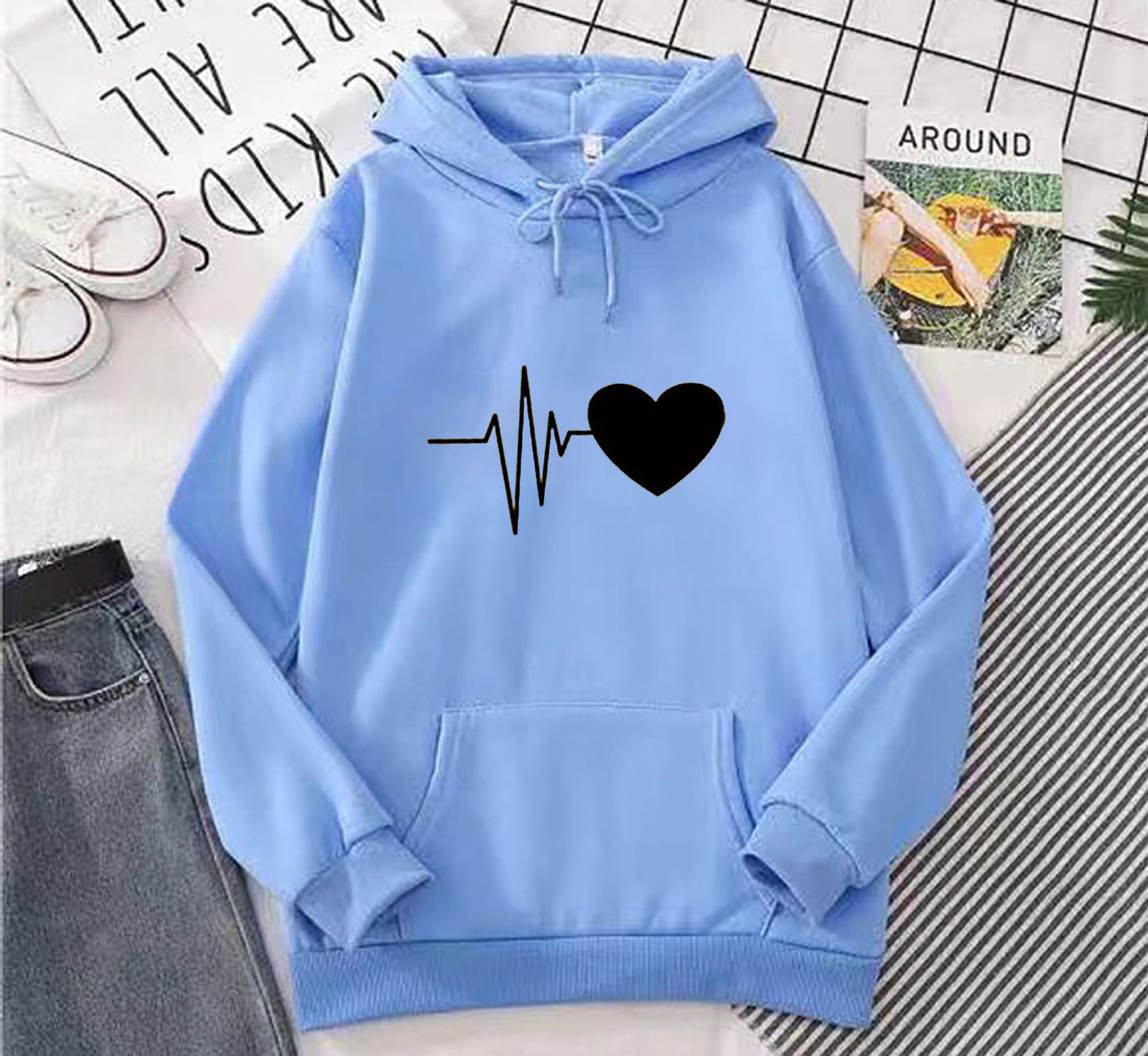 Versatile Fleece-lined Hoodie Unisex Wear Loose Sweaters