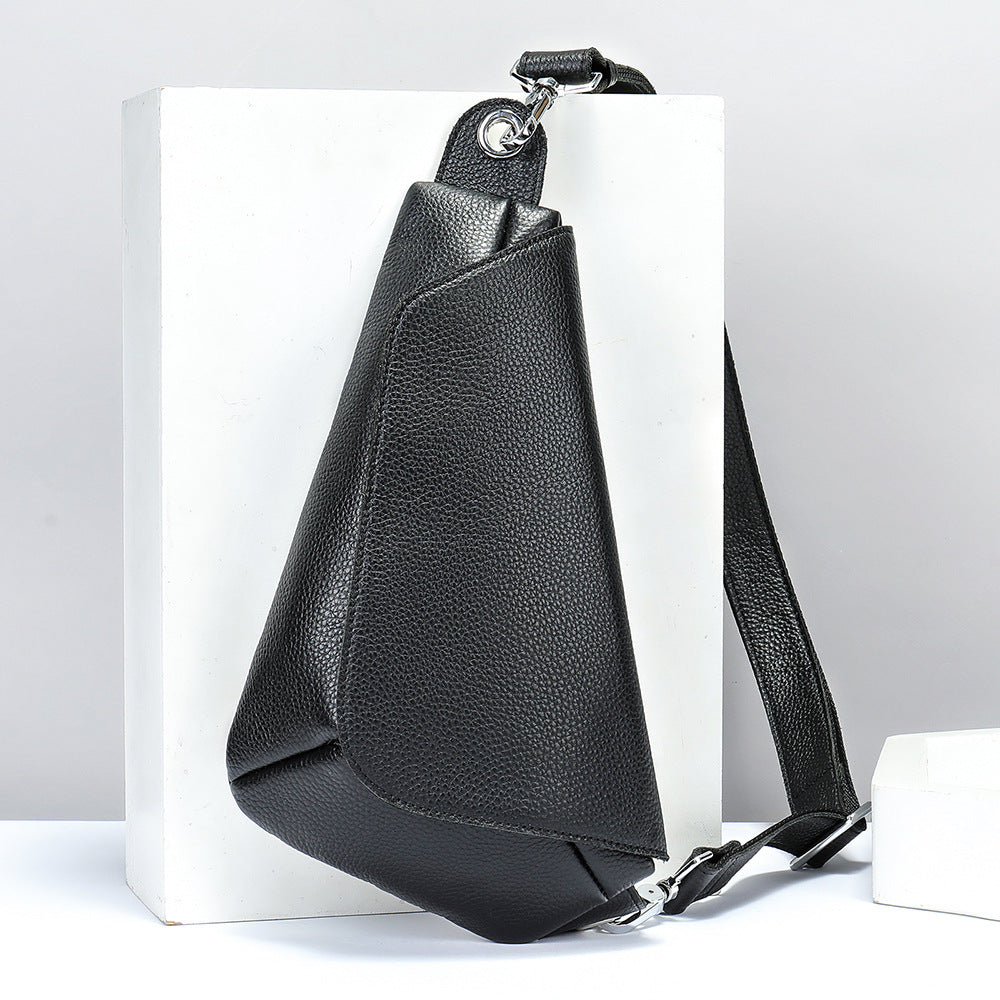 Men's Leather First Layer Trendy Large Capacity Men's Chest Bags