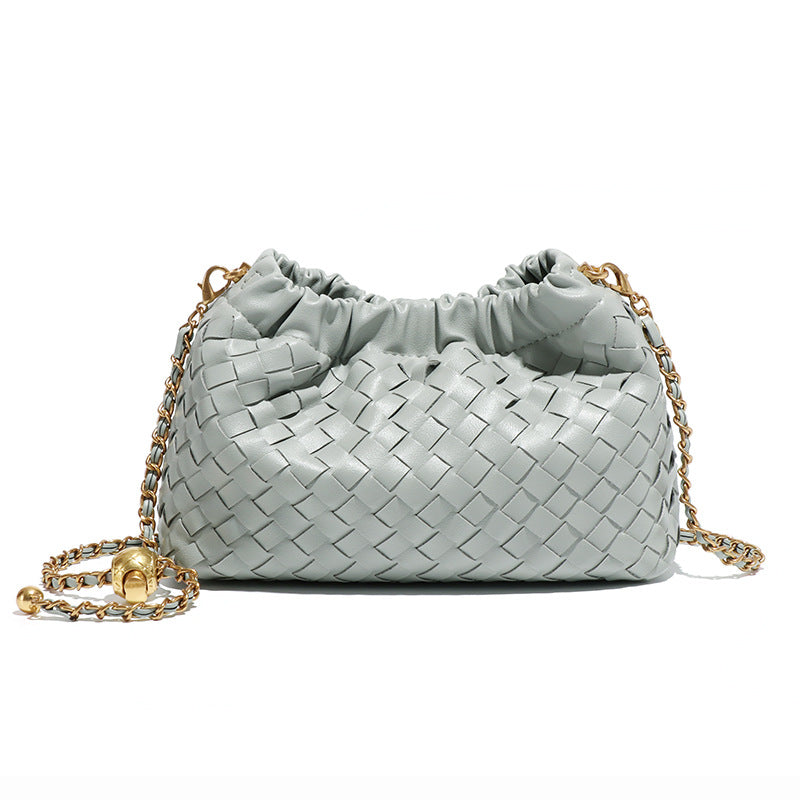 Women's Pleated Cloud Fashion Golden Ball Hand-woven Bags