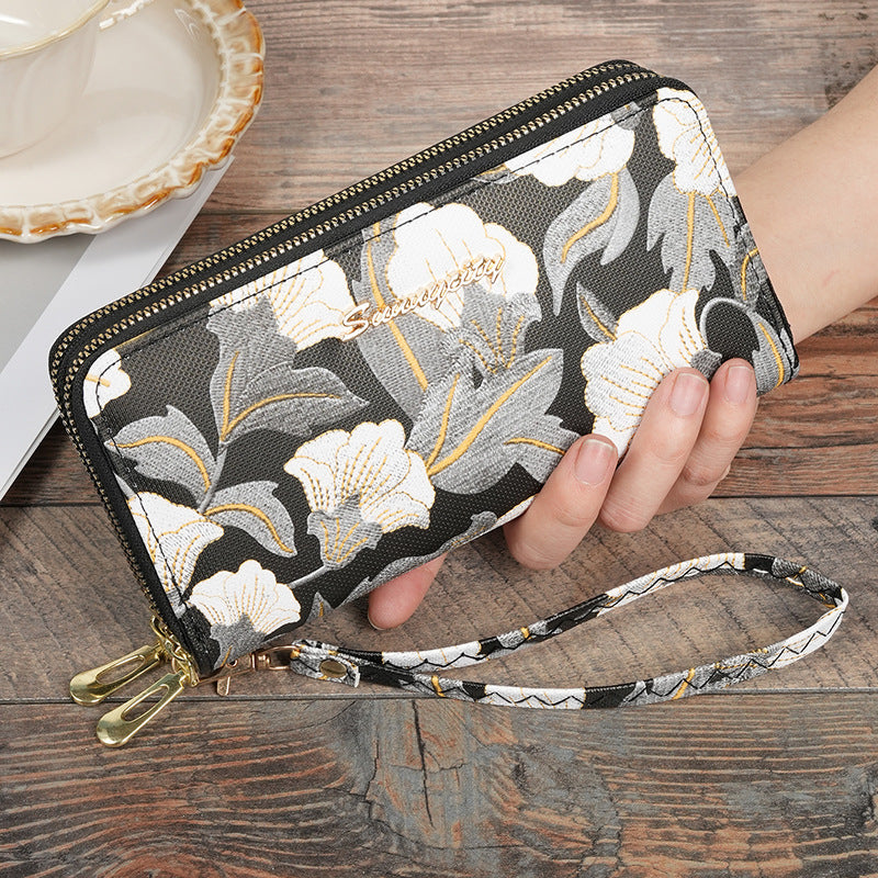 Women's Large Capacity Fresh Stylish Flower Printing Hardware Trendy Accessories