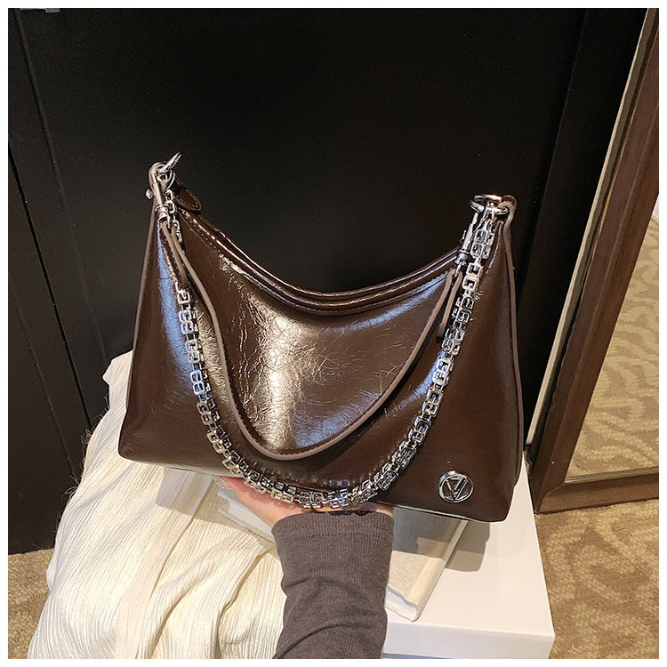 Women's Simple High-grade Underarm Fashion Trend Chain Large Capacity Temperamental Women's Shoulder Bag