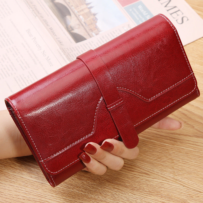 Women's Oil Wax Skin Large Capacity Multiple Slots Genuine Leather Bags