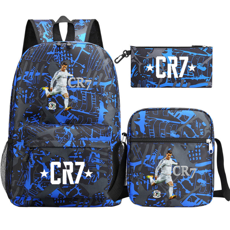 Women's & Men's & Football Star Junior Three-piece Suit Backpacks