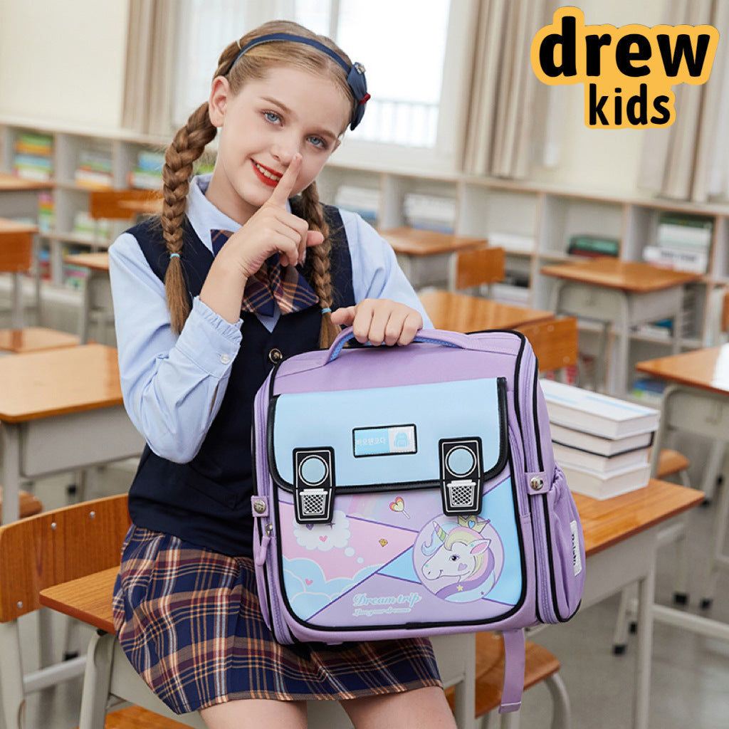 Children's Cartoon Fashion Primary Horizontal One-piece Burden Relief Spine Elementary School Students' Schoolbags