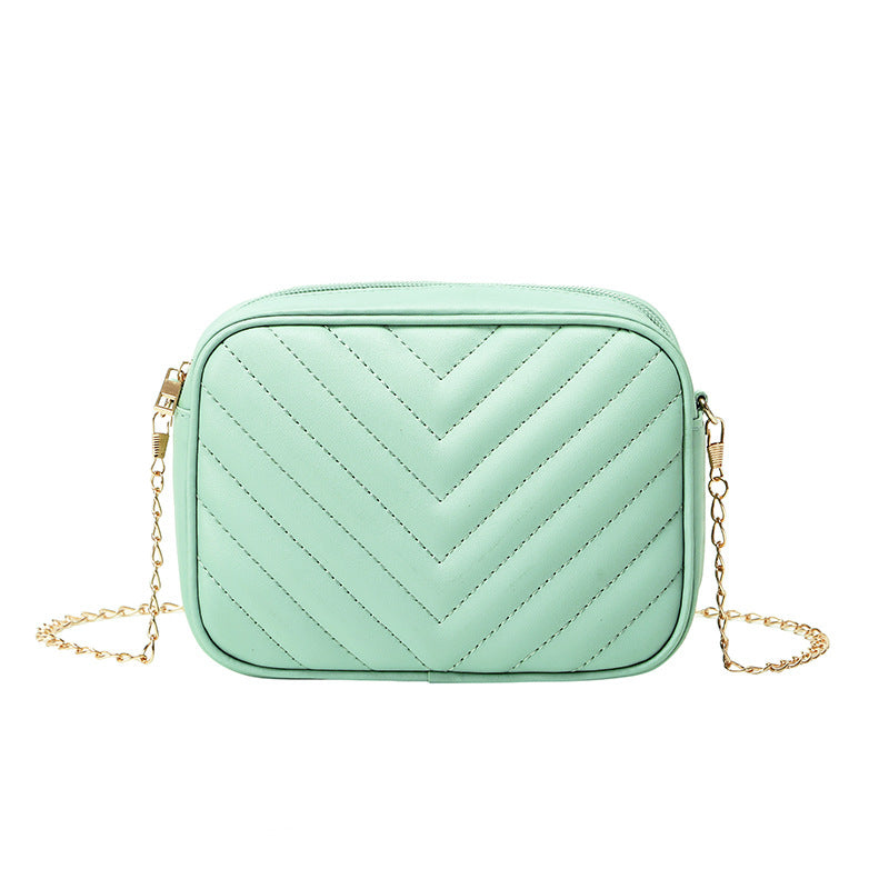 Versatile Korean Style Fashion Leisure Chain V Tattoo Embroidery Women's Shoulder Bag