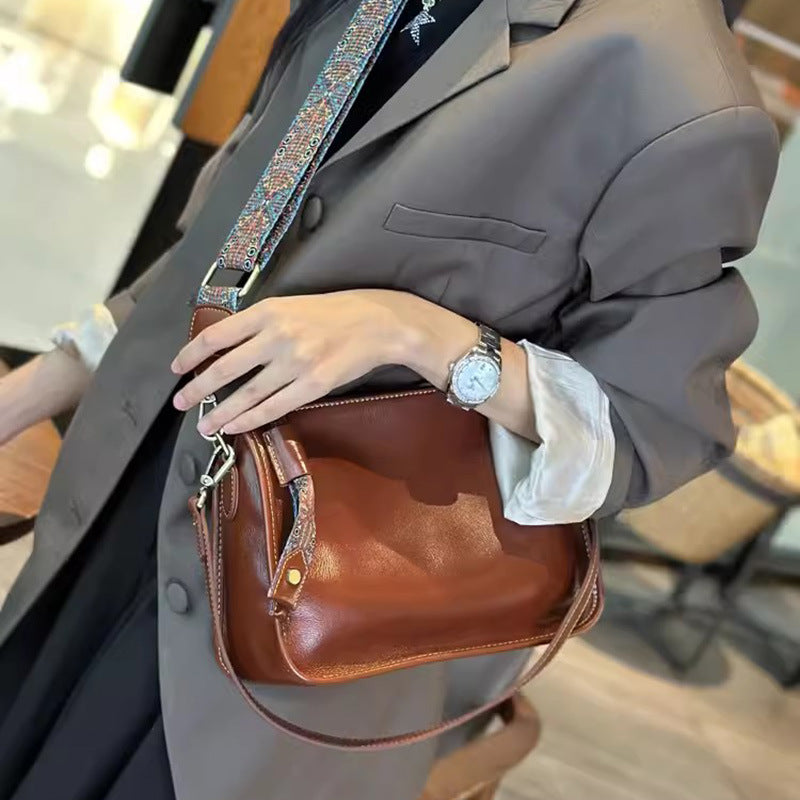 Women's Leather Underarm Soft Cowhide Textured Shoulder Bags