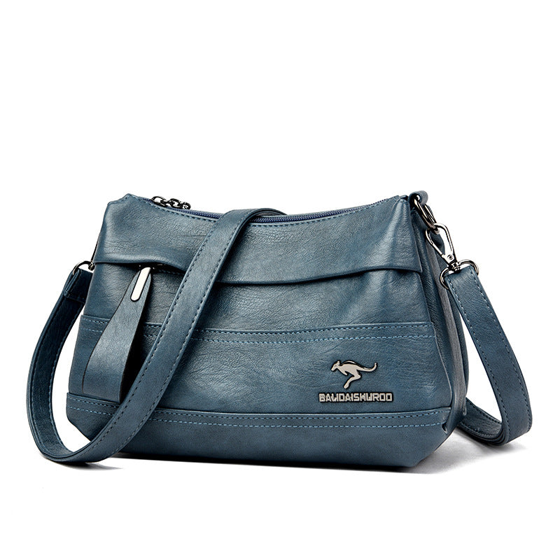 Women's Leather Mother Fashion Stitching Large Capacity Crossbody Bags