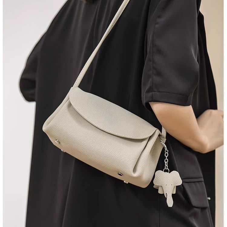 Women's Fashion Cattle Leather Design Pleated Elephant Crossbody Bags