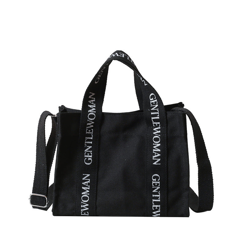 Women's Portable Letter Canvas Large Capacity Niche Texture Bags