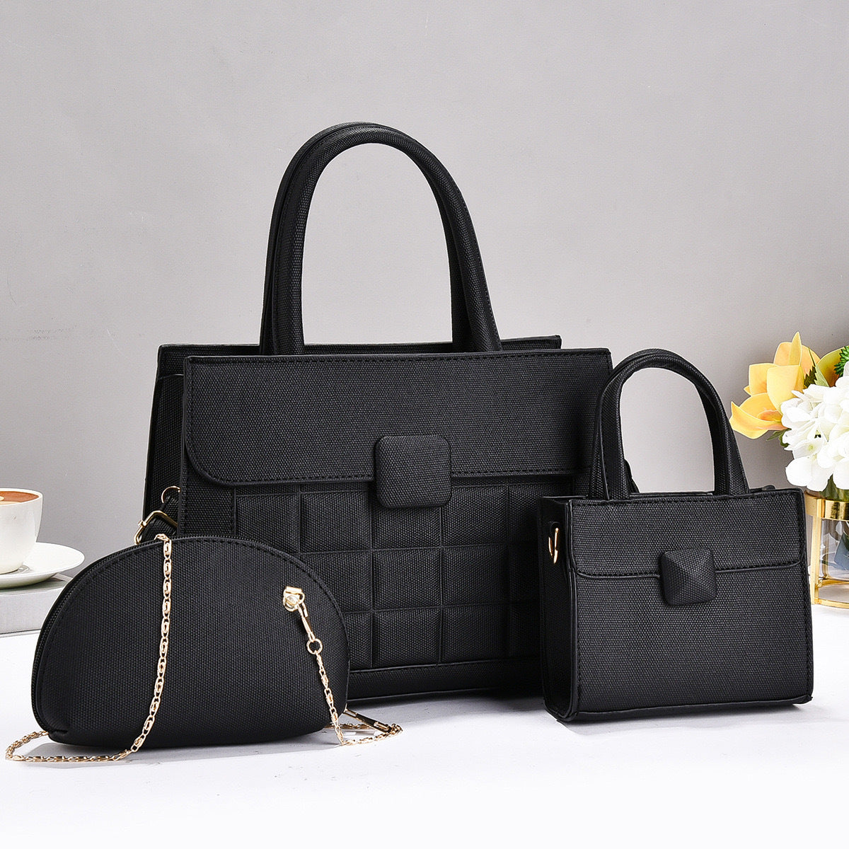 Pattern Simple Advanced Large Capacity Contrast Color Handbags