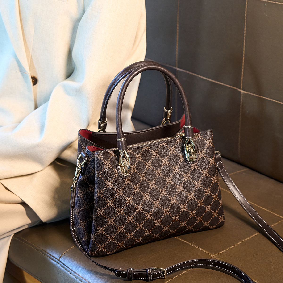 Women's Genuine Leather Affordable Luxury Fashion Printed Women's Handbag