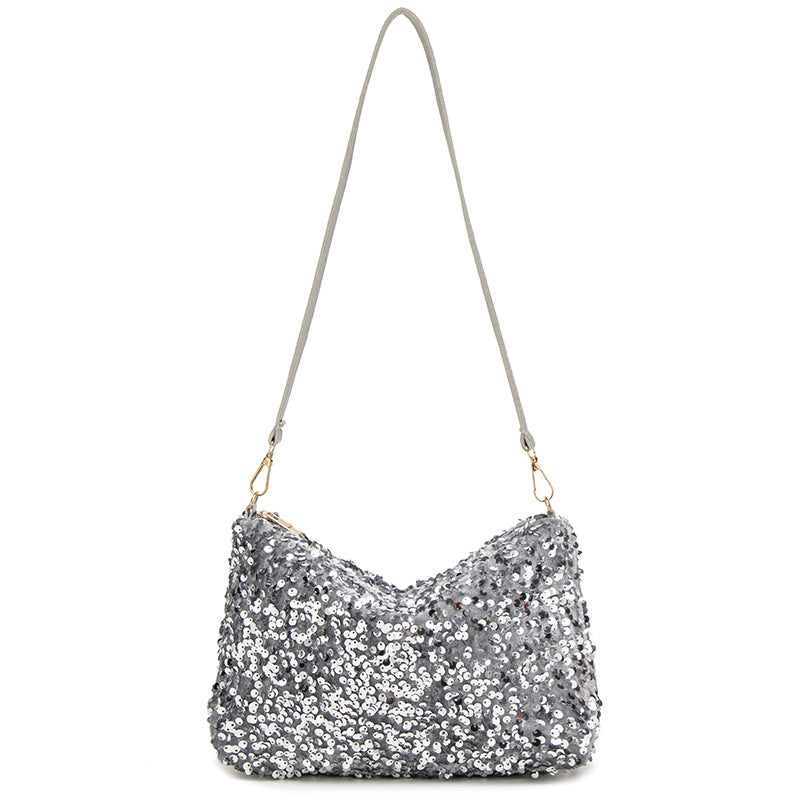 Simple Korean Style Popular Niche Sequin Fashion One Underarm Women's Shoulder Bag