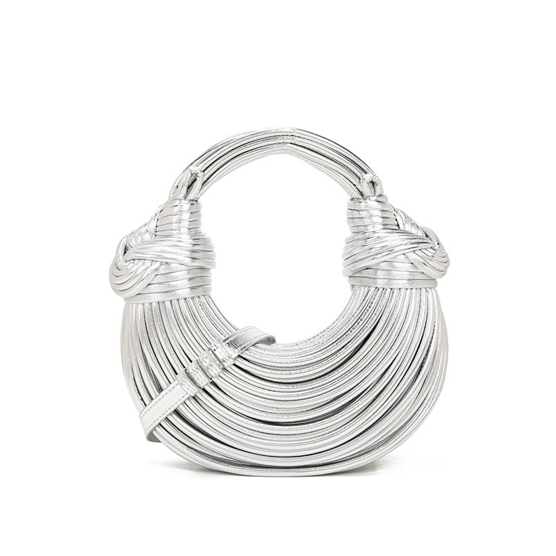 Women's Fashion Hand-woven Hand-held Niche Knotted Noodle Shoulder Bags