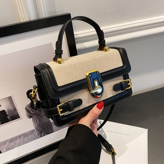 Women's Fashion Color Contrast Portable Design Pocket Small Square Bags