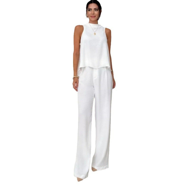 Women's Fashion Loose Sleeveless Casual Solid Color Suits