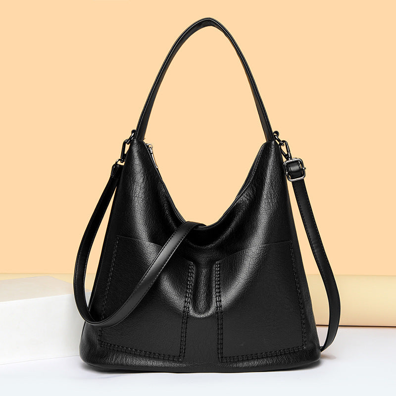Women's Large Capacity Soft Leather Underarm Commuter Women's Shoulder Bag