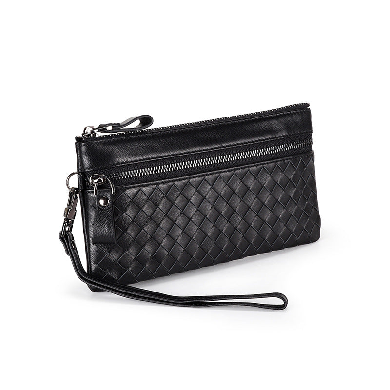 Women's & Men's Woven Long Zipper Clutch Large Capacity Ladies Wallets