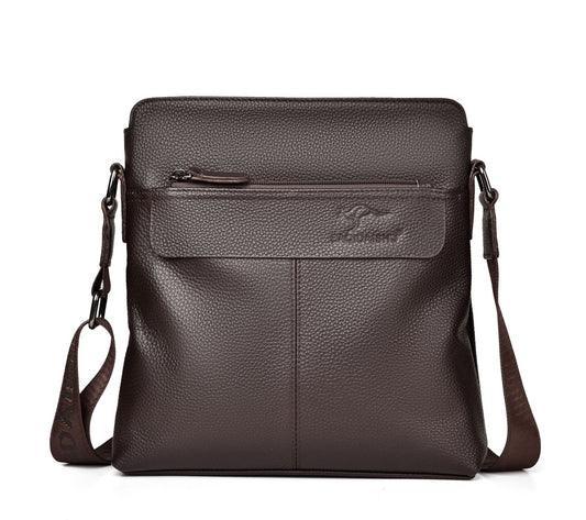 Men's Kangaroo Leather Simple First Layer Cowhide Men's Shoulder Bags
