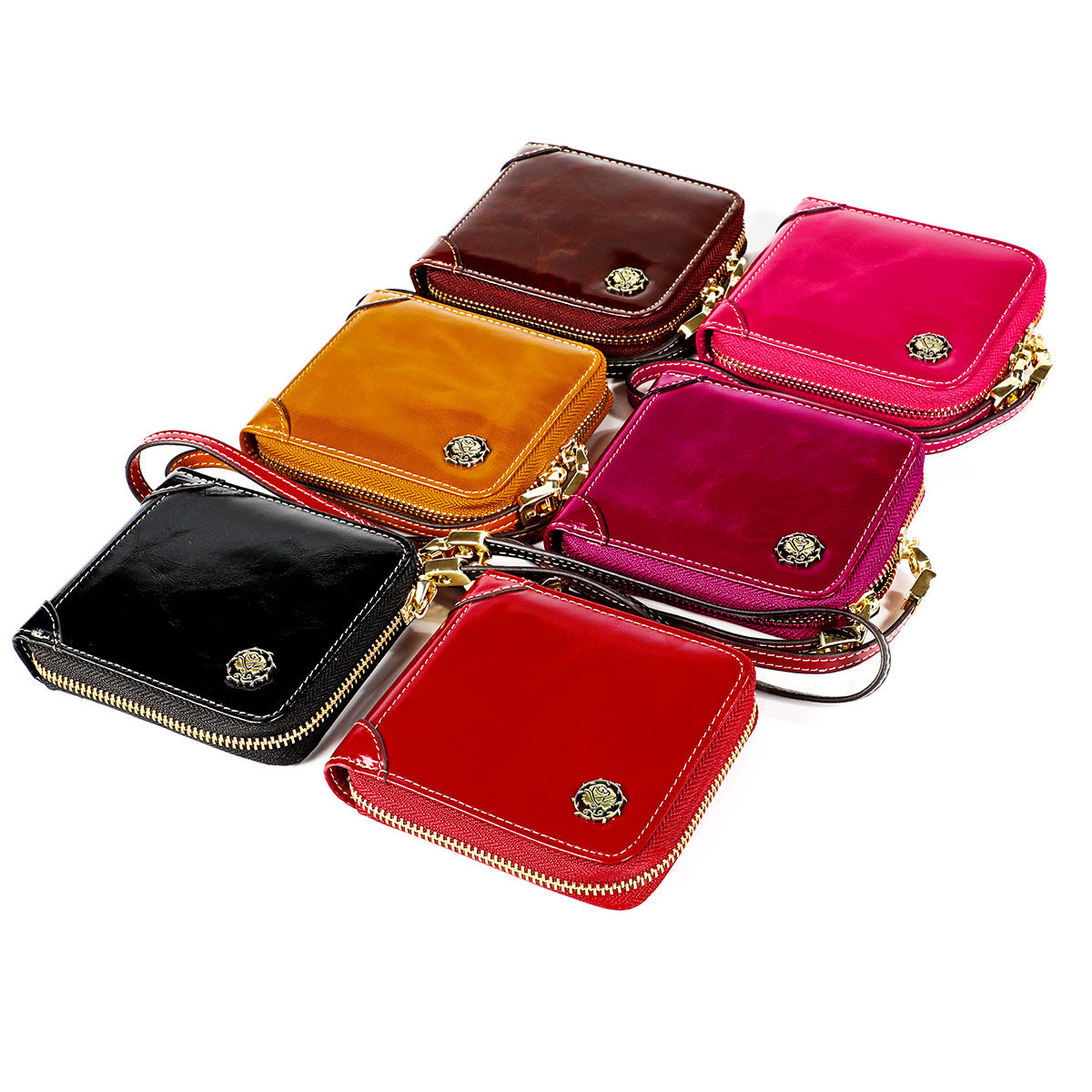 Women's & Men's & Genuine Leather High-grade Short Zip Ladies Wallets
