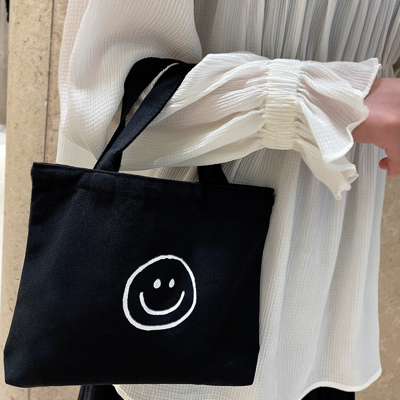 Style Smiley Canvas Simple Printed Smiling Handbags