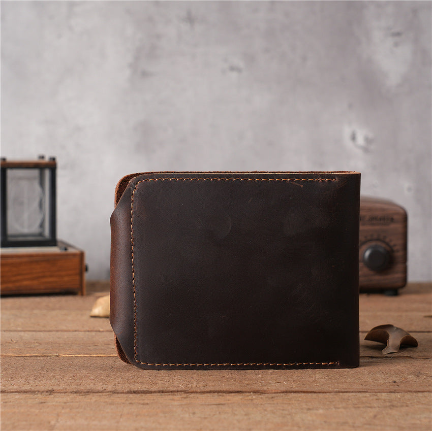 Men's For Man Short First Layer Cowhide Men's Wallets