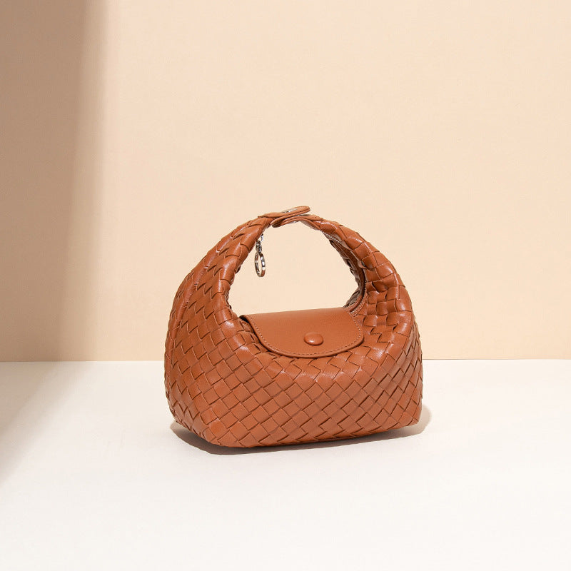 Women's Dragon Inlaid Woven Portable Selenodont Dumpling Armpit Bags