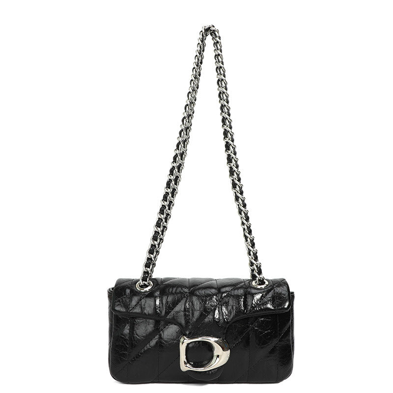 Women's Chain High-grade Classic Style Burst Leather Small Square Bags